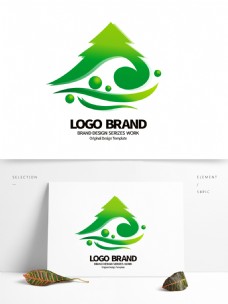矢量绿色园林A字母公司LOGO标志设计