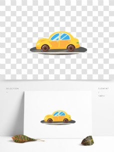 黄色小汽车行驶动态GIF