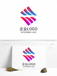 科技标志紫色红色渐变科技公司LOGO企业标志设计