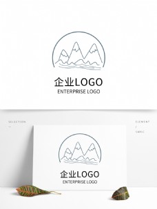 标志设计旅游公司LOGO设计山水企业标志